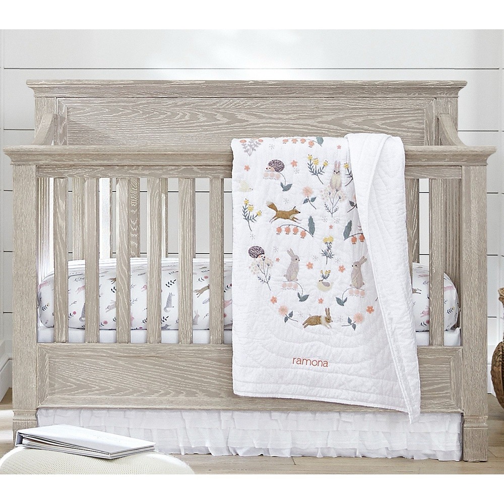 POTTERY BARN KIDS SADIE WHITE RUFFLED CRIB SKIRT DUST RUFFLE
